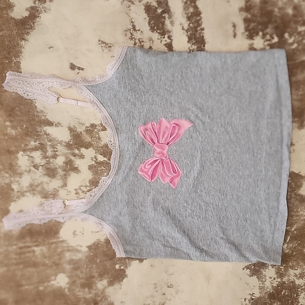 Pink VS LoveShackFancy Laced Cami Tank Top. Size: L